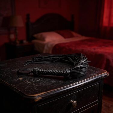 Чорна гумова плеть Rubberfashion 65 см - BDSM аксесуар для пар, іграшка для еротичних ігор