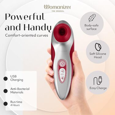 Womanizer Pro 40 - вібратор для клітора, жіночий секс-іграшка | 6 режимів, тихий, вологостійкий, червоний