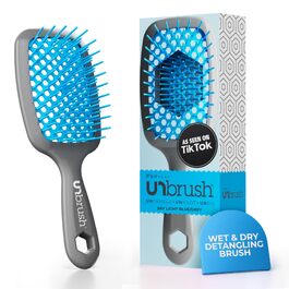 Масажна щітка для волосся FHI Heat UNbrush для розплутування вологого та сухого волосся, антистатичні щетинки DuoFlex, світло-блакитний колір