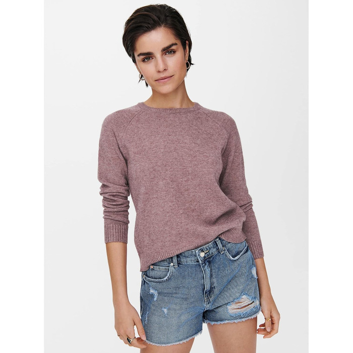 Жіночий в'язаний светр ONLY ONLLESLY Rose Brown (XXL) — м'який трикотажний пуловер кольору рожево-коричневий