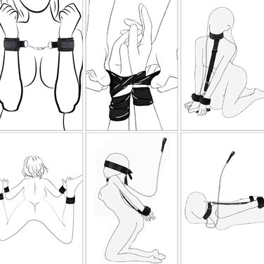 Набір для БДСМ-фетишу: БДСМ-набір для пар, фетиш-набір для зв'язування, набір для сексуальних ігор з регульованим ошейником та наручниками. Ідеально для пар.