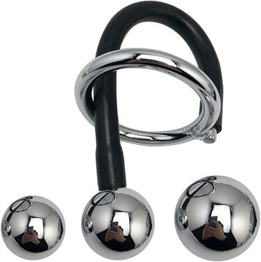 Анальний кільцевий масажер для чоловіків з 3 кульками, з нержавіючої сталі (180г/230г/290г), SM-іграшка, тренажер для пеніса, вага яєчок, розтягувач яєчок