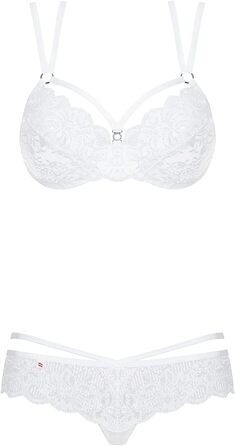 Комплект жіночої білизни Obsessive: бюстгальтер та труси (S-M, білий)