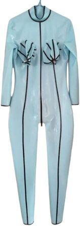 Латексні штани GAYLOP: комбінезон-костюм з надувною грудьми, чорний, XS