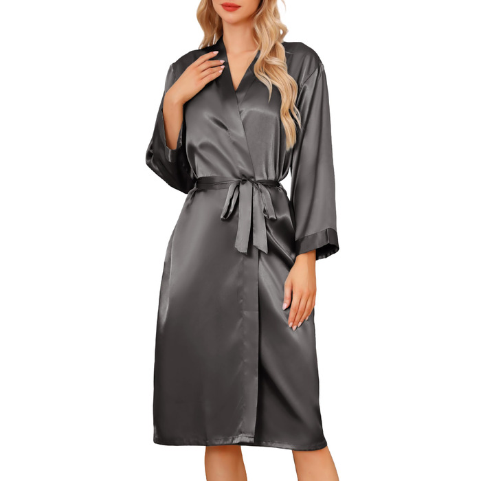 Халат шовковий Damen Unisex Кімно з V-подібним вирізом для спа, дому та готелю S