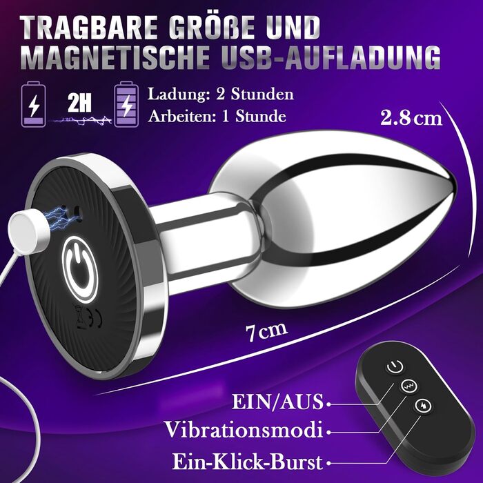 Вібратор анальний для чоловіків та жінок з пультом дистанційного керування, 10 режимів, анаплаг, комплект вібраторів для пар, масаж простати