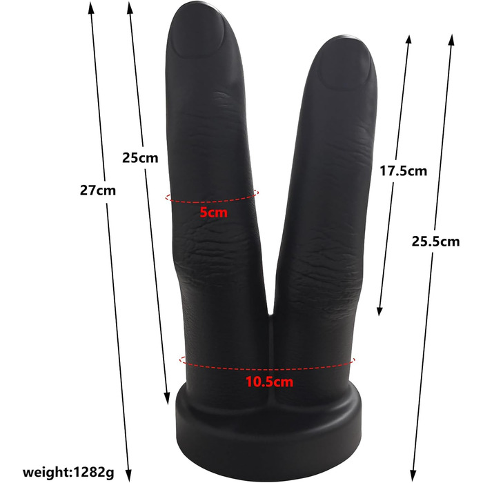 Силіконовий дилда 2.0 з присоскою, 2-в-1, для анального сексу (XXL)