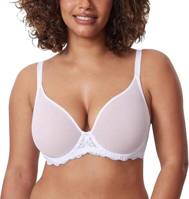 Бюстгальтер мереживний з кісточками Delimira великі розміри, повне покриття, білий (90E)