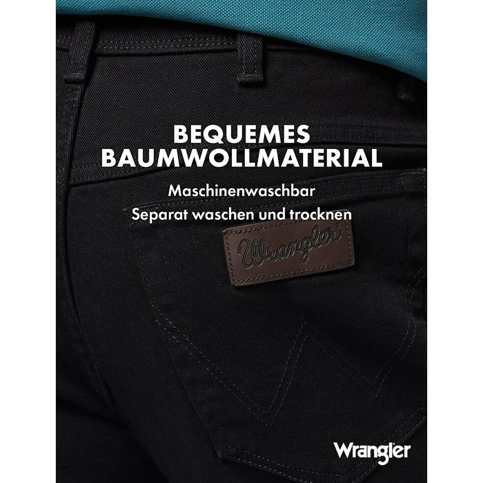 Чоловічі джинси Wrangler Texas Stretch W121XU13M завужені (Tapered), колір Black Overdye, розмір 44W/30L