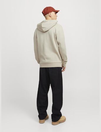 Чоловіча толстовка-худі на блискавці Jack & Jones Jjecorp ogo Sweat Zip Hood, колір Moonbeam, розмір XL