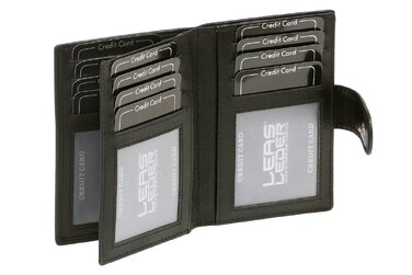 Шкіряний тримач для кредитних карток LEAS Card-Collection з RFID-захистом, чорний
