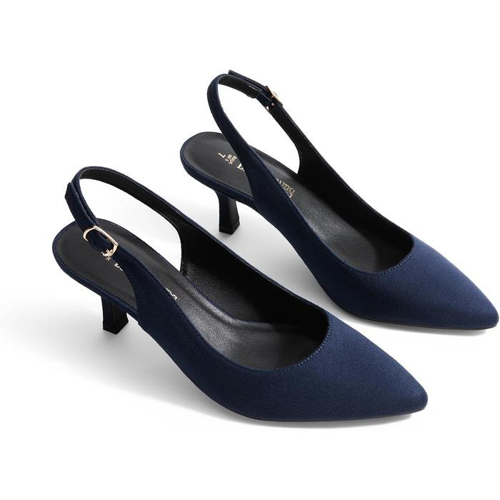 Жіночі туфлі-човники Dream Pairs Slingback на підборах, темно-сині замшеві, розмір 39 EU