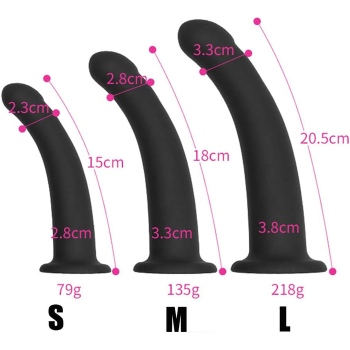 Анальний дилда ChicLSQ з сильною присоскою, силіконовий масажер простати та G-точки, дилататор ануса, стимулятор, анальний плуг для дорослих, мастурбація, SM, секс-іграшка для жінок, пар, чоловіків (L-довгий 20.5 см)