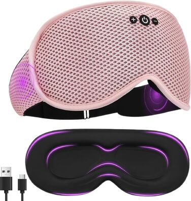 Bluetooth маска для сну flintronic з навушниками V5.4, бездротові стереонавушники для сну, подорожей, йоги та медитації, блідо-рожево-сіра