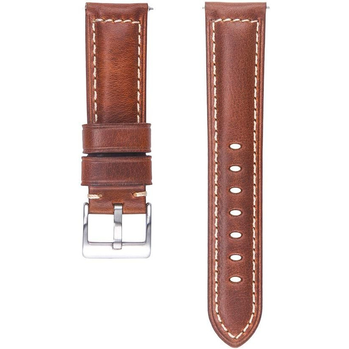 Шкіряний ремінець для годинника Quick Release Vintage Retro Pull-Up, замінний браслет із застібкою з нержавіючої сталі для смарт-годинників та класичних годинників, 26мм, Коричневий