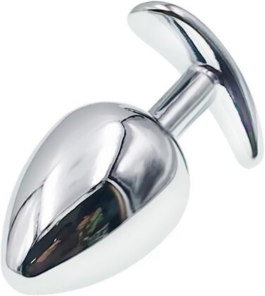 Анальний набір Metall: сталевий анальний плаг з T-подібною основою (S/M/L), кристалічний діамант, стимулятор G-точки та простати для жінок та чоловіків (L)