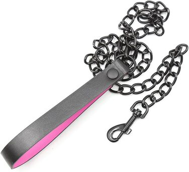 Чорне та рожеве шкіряне намисто для бондіджу та еротики: фетіш-намисто-рабське підв'язування з мотузкою