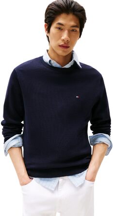 Чоловічий бавовняний джемпер Tommy Hilfiger Essential Cotton Crew Neck, синій (Desert Sky), розмір S