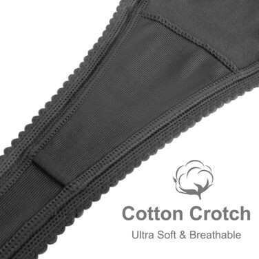 Танга жіночі бавовняні безшовні, мереживні, 5 шт. в наборі, колір кава