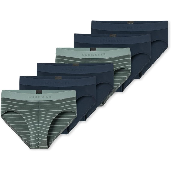 Труси чоловічі Schiesser 3 шт. Bio Baumwolle Multipack Organic (XXL, Темно-синій / Зелений)
