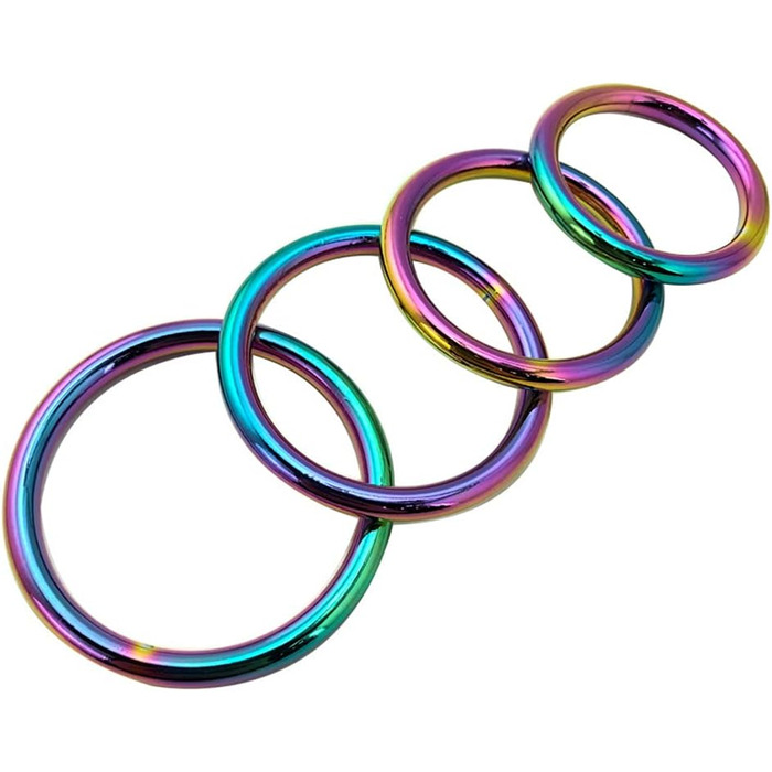 Кольця для пеніса з нержавіючої сталі - набір 40+45+50+55 мм для чоловіків