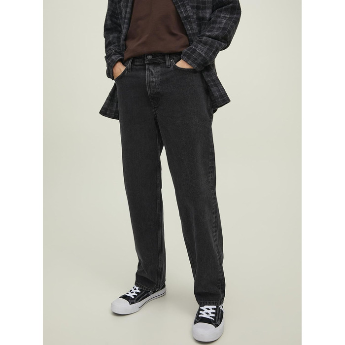 Чоловічі джинси Jack & Jones JJIEDDIE JJORIGINAL SBD 911 NOOS, вільний крій (Loose Fit), чорний денім, розмір 31W/32L