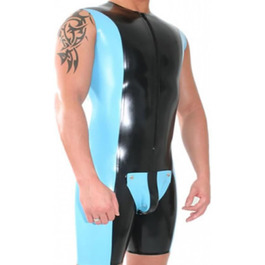 Комбінезон чоловічий латексний YZPNBW, без рукавів, з блискавкою, слімп фіт, для клубів, XL
