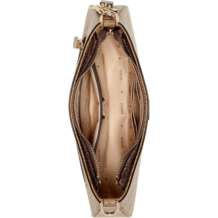 Жіноча сумка через плече GUESS Noelle II з верхнім замком, коричнева з логотипом Latte Logo