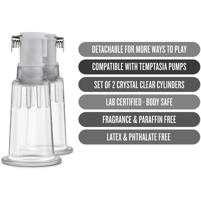 Масажер для грудей та інтимної зони з 2 насадок для сосків та 1 насадкою для грудей, для початківців