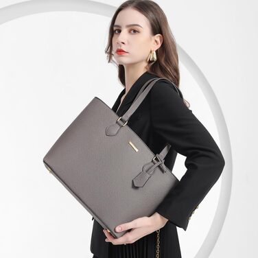 Жіночий набір сумок Bagsure (4 предмети): елегантна сумка на плече, велика сумка-тоут з блискавкою для офісу, навчання та подорожей, сіра