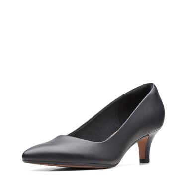 Жіночі туфлі-човники Clarks Linvale Jerica, натуральна чорна шкіра, розмір 42.5 EU (широка колодка)