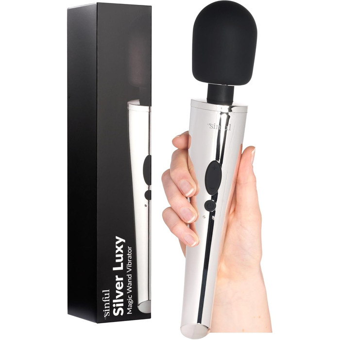 Масажер для тіла Luxy - бездротовий вібратор для жінок, сріблястого кольору. 10 режимів, водонепроникний.