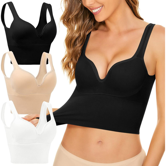 Сексуальний бюстгальтер для жінок: пуш-ап, підняття на 2 розміри, глибокий V-подібний виріз, з підкладкою, підтримка, кісточки, згладжування спини. Ідеально для повсякденного носіння, йоги та фітнесу