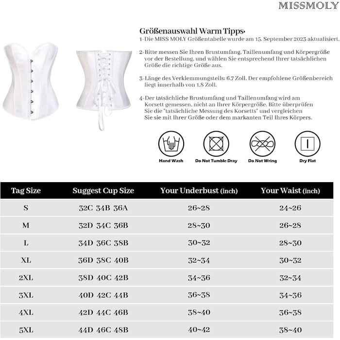 Корсет Miss Moly для жінок з атласу, Burlesque, модельний, Overbust, топ, білий