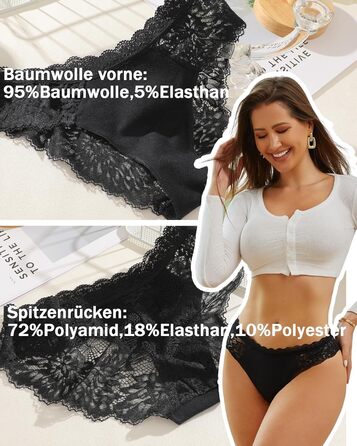 Сексуальні жіночі труси-сліпи XL, бавовна, мереживо, дихаючі, 6 шт. (чорний)