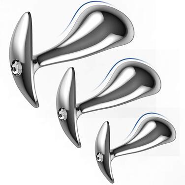 Набір анальних пробок Yivans (24мм, 29мм, 36мм) з металу, кристали, діаманти, для пар, жінок та чоловіків