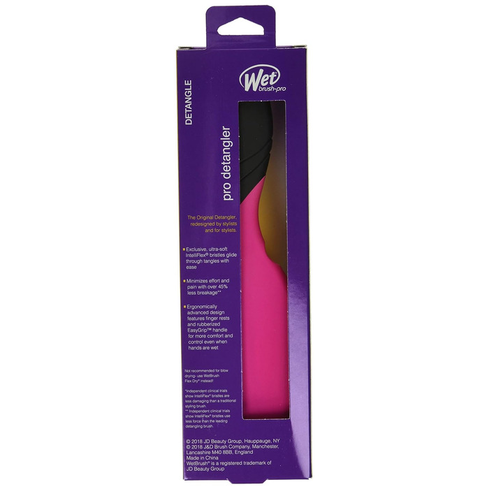 Масажна щітка для волосся Wet Brush Pro Detangler для легкого розплутування, рожева