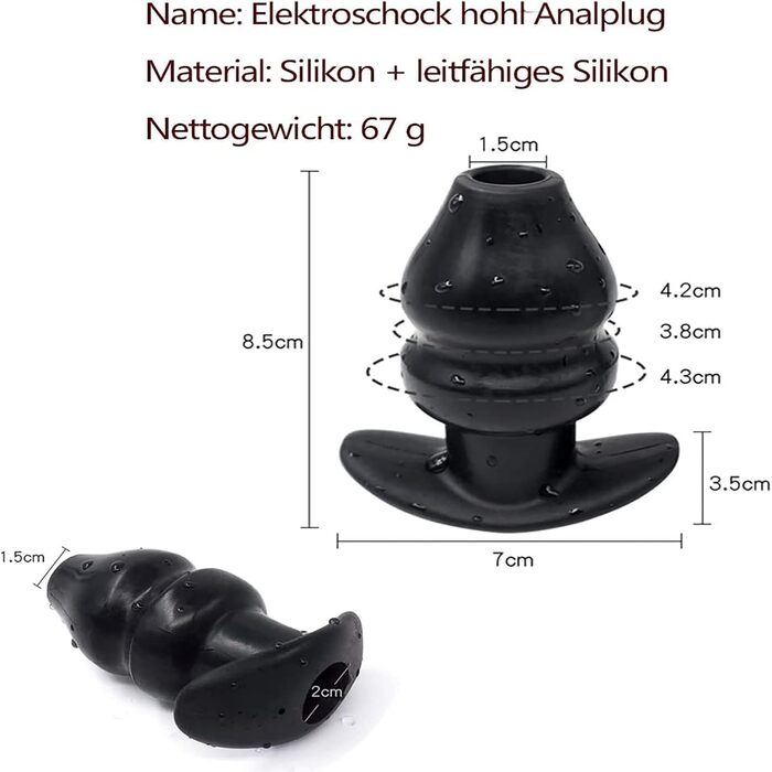 Вібруючий анальний плагін з електричним шоком, кільце для статевого члена та кільце для головки, анальний розширювач, вібруючий статевий іграшок для чоловіків