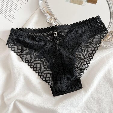 5 пар жіночих трусиків Brazillian з мереживом, безшовні, чорні. Безшовна жіноча білизна, трусики X-back, трусики-хіпстер, 5 шт.