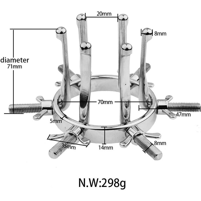 Анальний дилататор металевий для жінок та чоловіків - набір для анального сексу та дослідження, спекулум, експандер