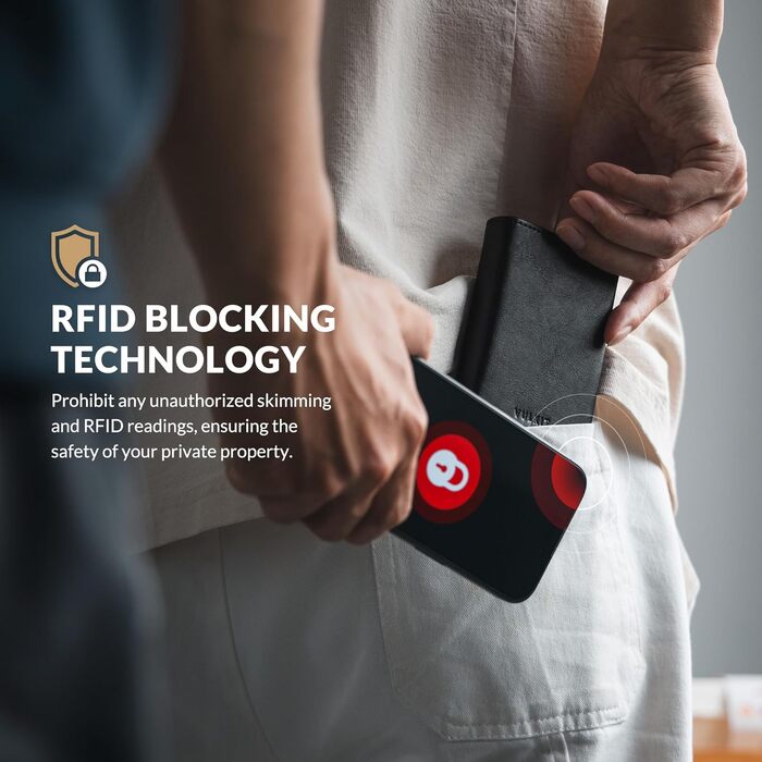 Шкіряний гаманець-картхолдер VULKIT з RFID-захистом, Pop-Up системою, відділенням для купюр, монет та вікном для ID, чорний