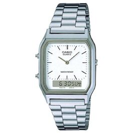 Аналоговий годинник Casio Collection Unisex Retro — сріблястий/білий
