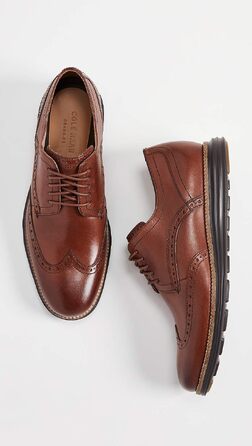 Чоловічі шкіряні туфлі Cole Haan Grand Wingtip Oxford коричневого кольору Woodbury Ivory, розмір 43.5 EU