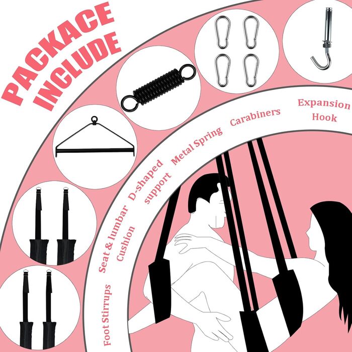 Гойдалка для дорослих Sê&x 360° з трапецією, м'яким внутрішнім покриттям, вантажопідйомність 362.9 кг - 3-тє покоління