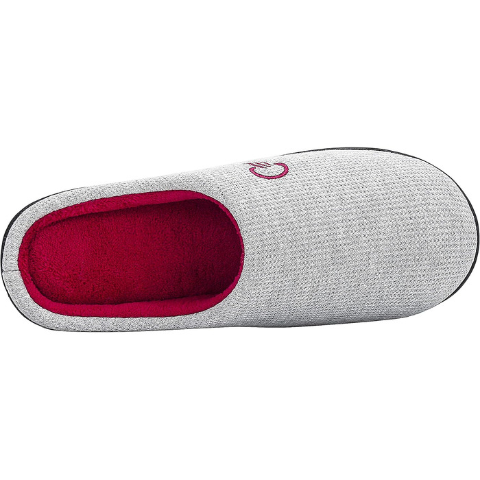 Зимові теплі капці Mishansha унісекс з ефектом пам'яті (Memory Foam) для дому та вулиці, світло-сірий/червоний, розмір 40/41 EU