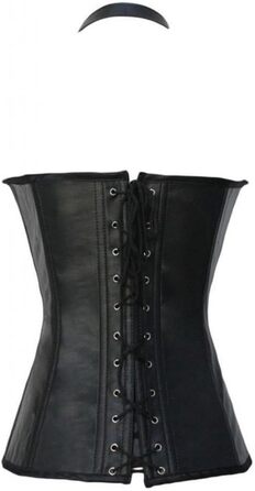 KUOSE Корсет для жінок з великою грудьми, лакована шкіра, топ-корсет, бюстгальтер, корсаж, сорочка, чорний, M