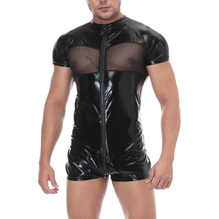 Спортивні шорти для боротьби SRZYMJ чоловічі, для фітнесу, тренувань, з короткими рукавами, боді, чорний (A4-Schwarz), розмір M