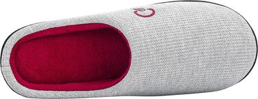 Зимові теплі капці Mishansha унісекс з ефектом пам'яті (Memory Foam) для дому та вулиці, світло-сірий/червоний, розмір 40/41 EU