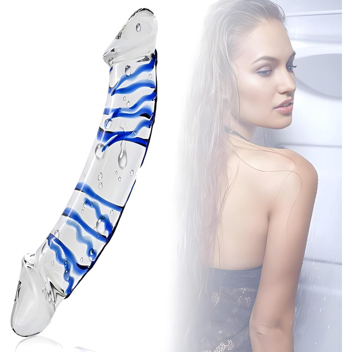 Секс-іграшка XoticPlay: дildo зі скла, анальний плагін з G-точкою, 28 см