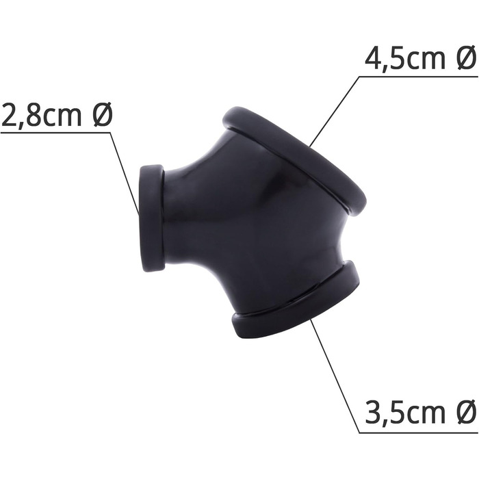 Стриптиз-рукав з латексу для чоловічих статевих органів, чорний, з кільцем 2.8 см, кільцем для яєчок 3.5 см, розтягувачем яєчок, секс-іграшка для початківців та професіоналів, виготовлено в Німеччині